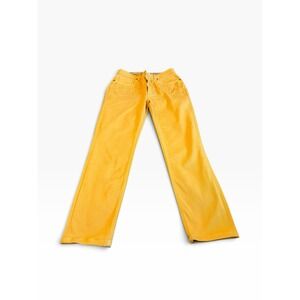 ETRO Milano Jeans 30 Mustard Yellow Embroidered Paisley Y2K Boho Italy $950